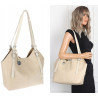 Torebka Damska Worek pleciona Shopper Modna torba na Ramię NSY2963 Beżowa