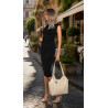Torebka Damska Worek pleciona Shopper Modna torba na Ramię NSY2963 Beżowa