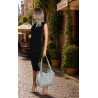 Torebka Damska Worek pleciona Shopper Modna torba na Ramię NSY2963 Szara