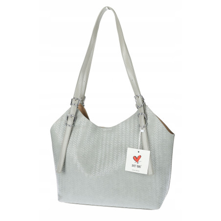 Torebka Damska Worek pleciona Shopper Modna torba na Ramię NSY2963 Szara