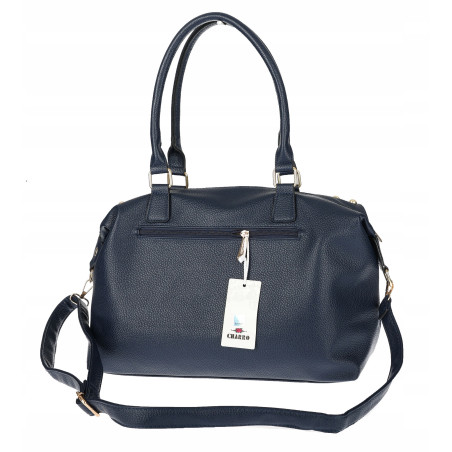 Torebka damska kuferek listonoszka shopper z ćwiekami modna CH25 Granatowa