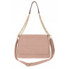 Torebka damska zamszowa pikowana shopper modna listonoszka 601276 Różowa