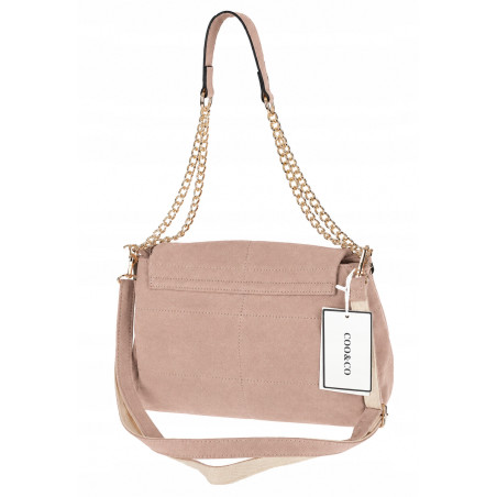 Torebka damska zamszowa pikowana shopper modna listonoszka 601276 Różowa