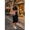 Torebka damska zamszowa pikowana shopper modna listonoszka 601276 Różowa