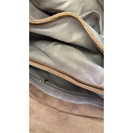 Torebka damska zamszowa pikowana shopper modna listonoszka 601276 Różowa