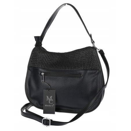 Torebka damska worek shopper pleciona na ramię listonoszka MC677 Czarna