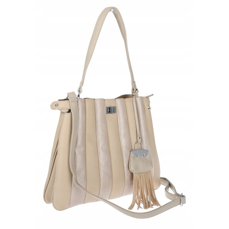 Torebka Damska Listonoszka Kuferek Shopper Torba na Ramię MC682 Beżowa