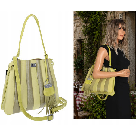 Torebka Damska Listonoszka Kuferek Shopper Torba na Ramię MC682 Zielona