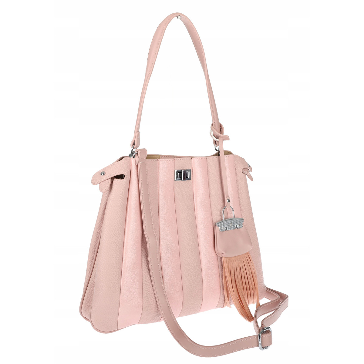 Torebka Damska Listonoszka Kuferek Shopper Torba na Ramię MC682 Różowa