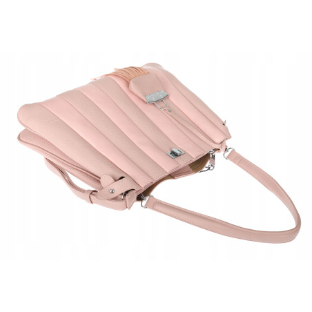 Torebka Damska Listonoszka Kuferek Shopper Torba na Ramię MC682 Różowa