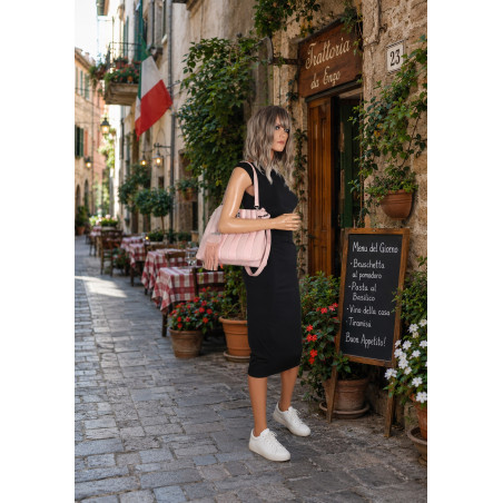Torebka Damska Listonoszka Kuferek Shopper Torba na Ramię MC682 Różowa