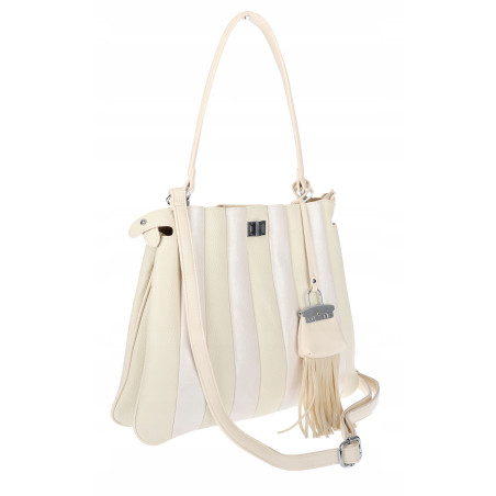 Torebka Damska Listonoszka Kuferek Shopper Torba na Ramię MC682 Beżowa