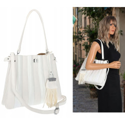Torebka Damska Listonoszka Kuferek Shopper Torba na Ramię MC682 Biała