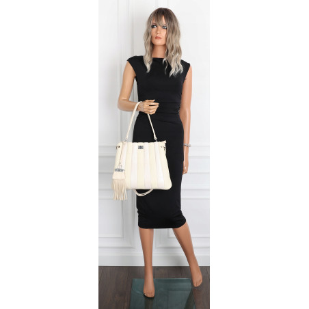 Torebka Damska Listonoszka Kuferek Shopper Torba na Ramię MC682 Beżowa