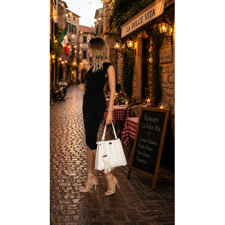 Torebka Damska Listonoszka Kuferek Shopper Torba na Ramię MC682 Biała