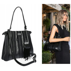 Torebka Damska Listonoszka Kuferek Shopper Torba na Ramię MC682 Czarna