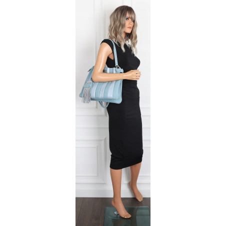 Torebka Damska Listonoszka Kuferek Shopper Torba na Ramię MC682 Niebieska
