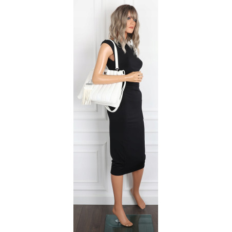 Torebka Damska Listonoszka Kuferek Shopper Torba na Ramię MC682 Biała