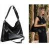 Torebka damska worek shopper na ramię frędzle duża modna boho MC687 Czarna