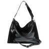 Torebka damska worek shopper na ramię frędzle duża modna boho MC687 Czarna