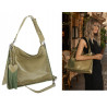 Torebka damska worek shopper na ramię frędzle duża modna boho MC687 Zielona