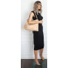 Torebka damska worek shopper na ramię frędzle duża modna boho MC687 Beżowa