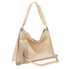 Torebka damska worek shopper na ramię frędzle duża modna boho MC687 Beżowa