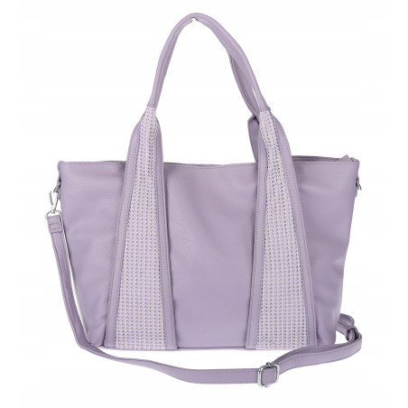 Torebka damska shopper worek na ramię pleciona duża modna MC631 Fioletowa