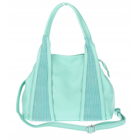 Torebka damska shopper worek na ramię pleciona duża modna MC631 Zielona