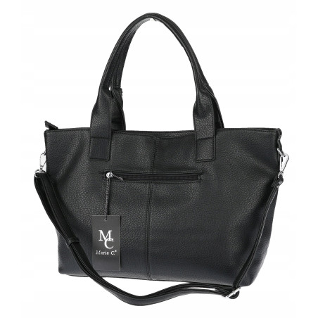 Torebka damska shopper worek na ramię pleciona duża modna MC631 Czarna
