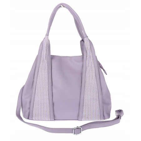 Torebka damska shopper worek na ramię pleciona duża modna MC631 Fioletowa