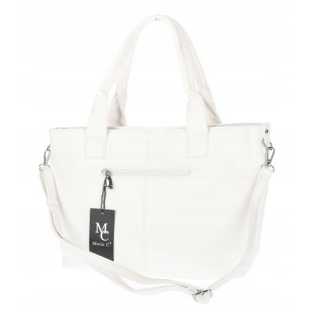 Torebka damska shopper worek na ramię pleciona duża modna torba MC631 Biała