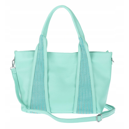 Torebka damska shopper worek na ramię pleciona duża modna MC631 Zielona