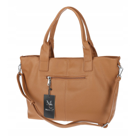 Torebka damska shopper worek na ramię pleciona duża modna MC631 Brązowa