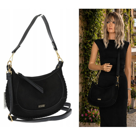 Torebka Damska listonoszka kuferek do ręki na ramię elegancka CC904 Czarna