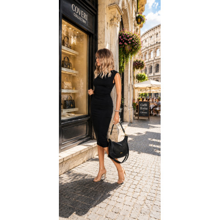 Torebka Damska listonoszka kuferek do ręki na ramię elegancka CC904 Czarna