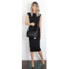 Torebka damska listonoszka pleciona pikowana na ramię lekka CH332183 Czarna