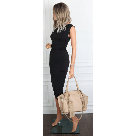 Torebka Damska Shopper worek na Ramię do ręki Listonoszka MC870 Beżowa