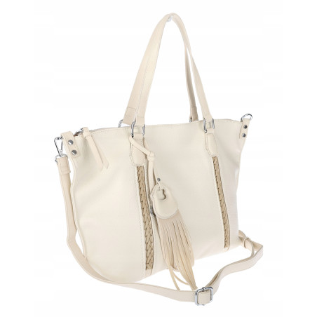 Torebka Damska Shopper worek na Ramię do ręki Listonoszka MC870 Beżowa
