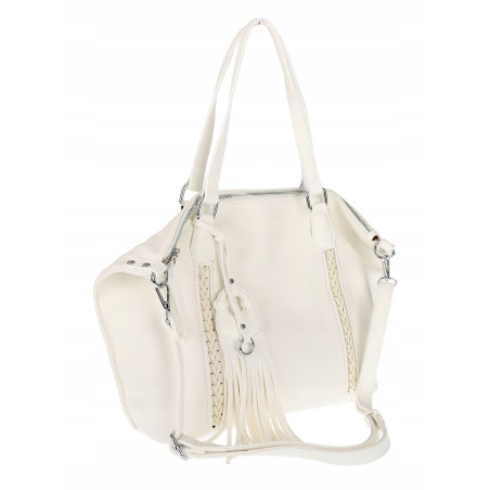 Torebka Damska Shopper worek na Ramię modna do ręki Listonoszka MC870 Biała