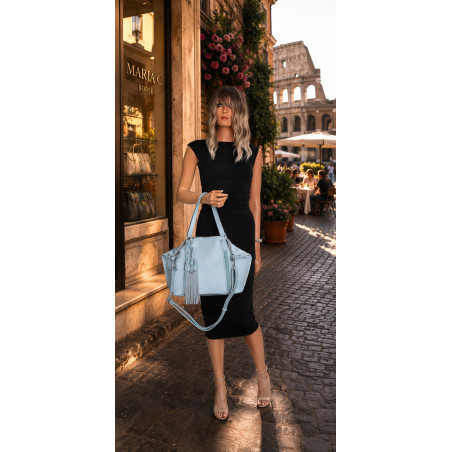 Torebka Damska Shopper worek na Ramię do ręki Listonoszka MC870 Niebieska