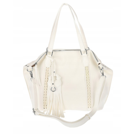 Torebka Damska Shopper worek na Ramię modna do ręki Listonoszka MC870 Biała