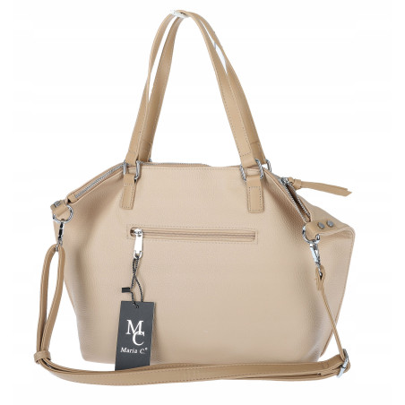 Torebka Damska Shopper worek na Ramię do ręki Listonoszka MC870 Beżowa
