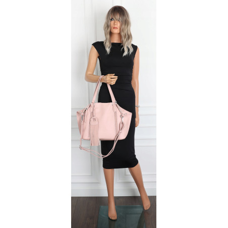 Torebka Damska Shopper worek na Ramię do ręki Listonoszka MC870 Różowa