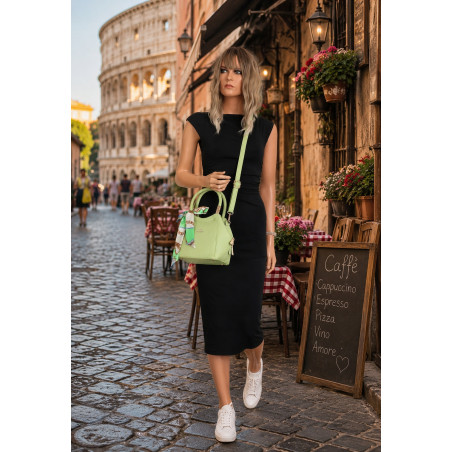 Torebka damska kuferek listonoszka apaszka elegancka modna CH56811 Zielona