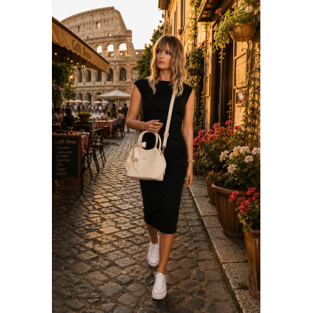 Torebka damska kuferek listonoszka apaszka elegancka modna CH56811 Beżowa