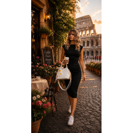 Torebka damska kuferek listonoszka apaszka elegancka modna CH56811 Biała