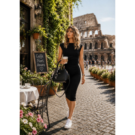 Torebka damska kuferek listonoszka apaszka elegancka modna CH56811 Czarna