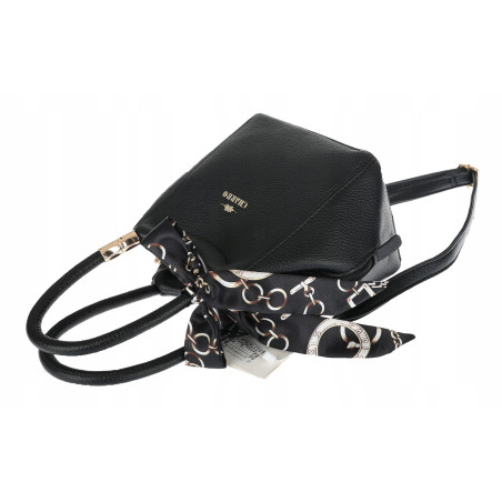 Torebka damska kuferek listonoszka apaszka elegancka modna CH56811 Czarna