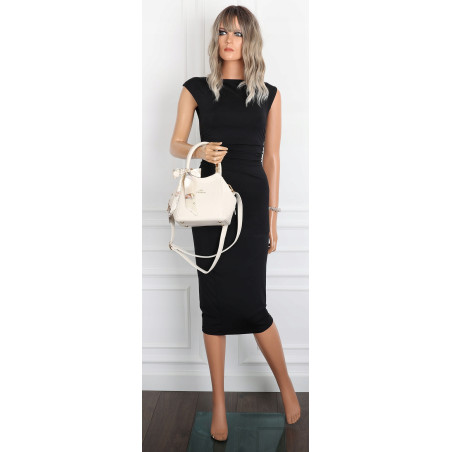 Torebka damska kuferek listonoszka apaszka elegancka modna CH56811 Beżowa